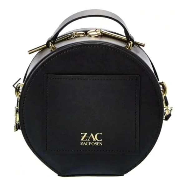 NEW ✨ ZAC POSEN Eartha Black Leather Round Top Handle Bag - Picture 2 of 13